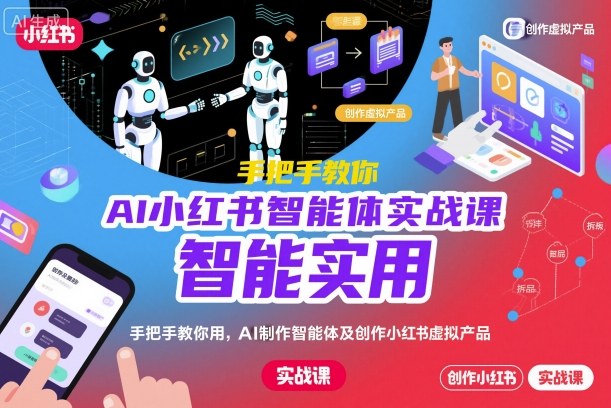 AI小红书智能体实战课，手把手教你用AI制作智能体及创作小红书虚拟产品，提效+内容商业化(更新)| 网创圈