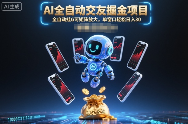 AI全自动交友掘金项目，全自动挂G可矩阵放大，单窗口轻松日入30+【揭秘】| 网创圈