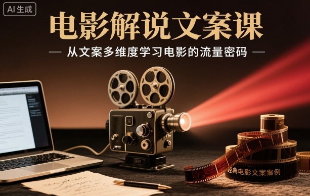 电影解说文案课，从文案多维度学习电影的流量密码| 副业网