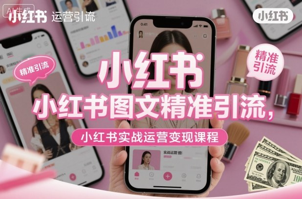小红书图文精准引流，小红书实战运营变现课程| 网创圈
