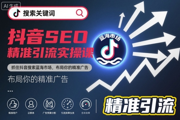 抖音SEO精准引流实操课，抓住抖音搜索蓝海市场，布局你的精准广告| 网创圈