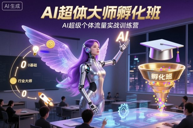 AI超体大师孵化班，AI超级个体流量实战训练营| 副业网