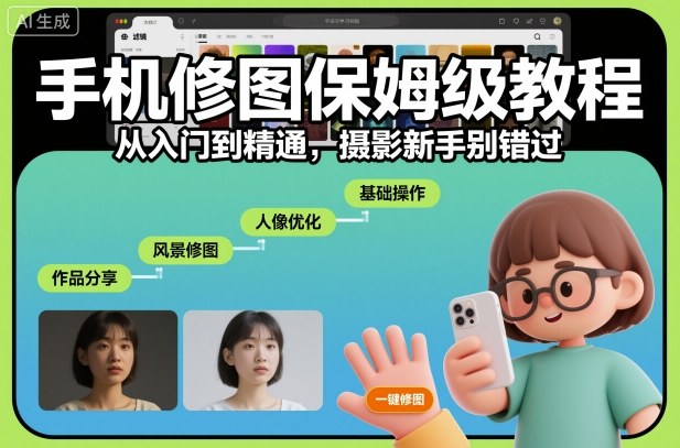 手机修图保姆级教程，从入门到精通，摄影新手别错过| 副业网