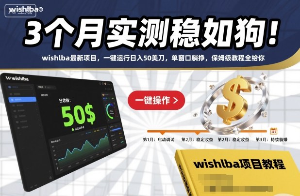 3个月实测稳如狗！wishlba最新项目，一键运行日入50美刀，单窗口躺挣，保姆级教程全给你【揭秘】| 副业网