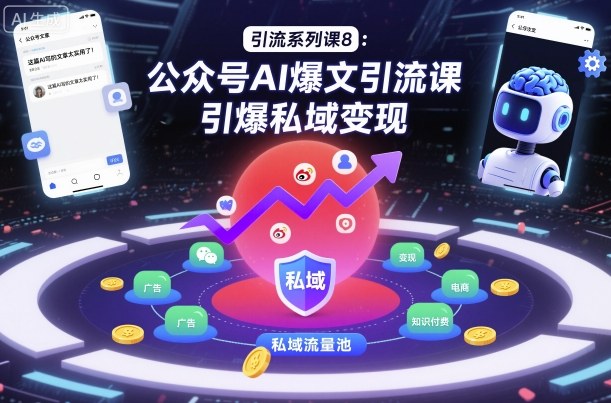 引流系列课8：公众号AI爆文引流课，引爆私域变现| 网创圈
