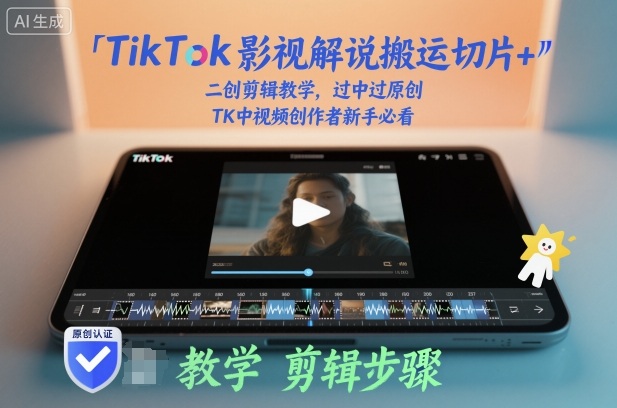 TikTok影视解说搬运切片+二创剪辑教学，过中过原创，TK中视频创作者新手必看| 副业网