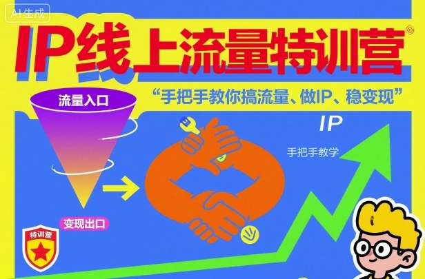 IP线上流量特训营，手把手教你搞流量、做IP、稳变现| 副业网