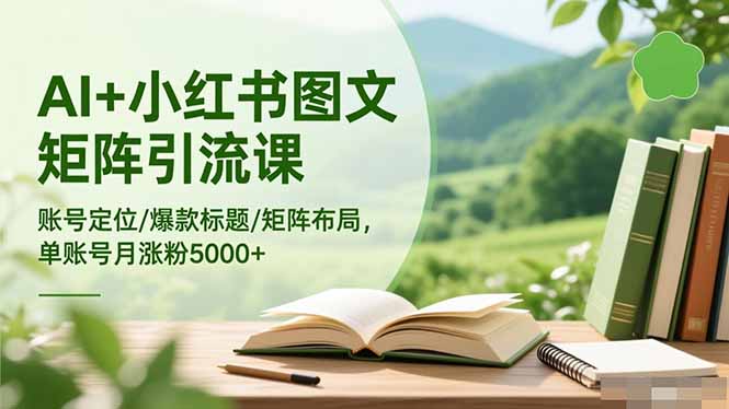 AI+小红书图文矩阵引流课：账号定位/爆款标题/矩阵布局/单账号月涨粉5000+| 网创圈