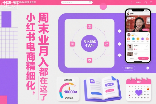 小红书电商精细化运营全流程，周末副业月入1W+，全套方法都在这了| 网创圈