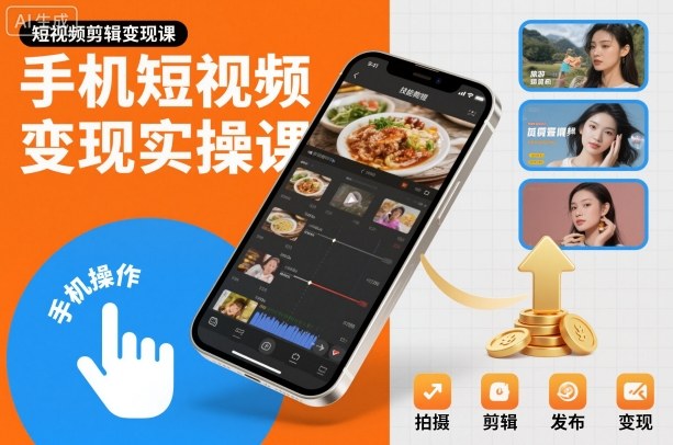 手机短视频变现实操课，短视频剪辑变现课| 副业网