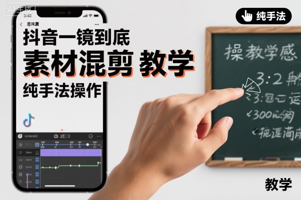 抖音一镜到底素材混剪教学，纯手法操作| 副业网