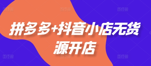 拼多多+抖音小店无货源开店，包括：选品、运营、基础、付费推广、爆款案例等(更新25年11月)| 网创圈