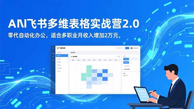 AI+飞书多维表格实战营2.0：零代码自动化办公，适合多职业月收入增加2万元| 副业网