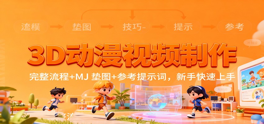 3D动漫视频制作，完整流程+MJ 垫图+参考提示词，新手快速上手| 副业网