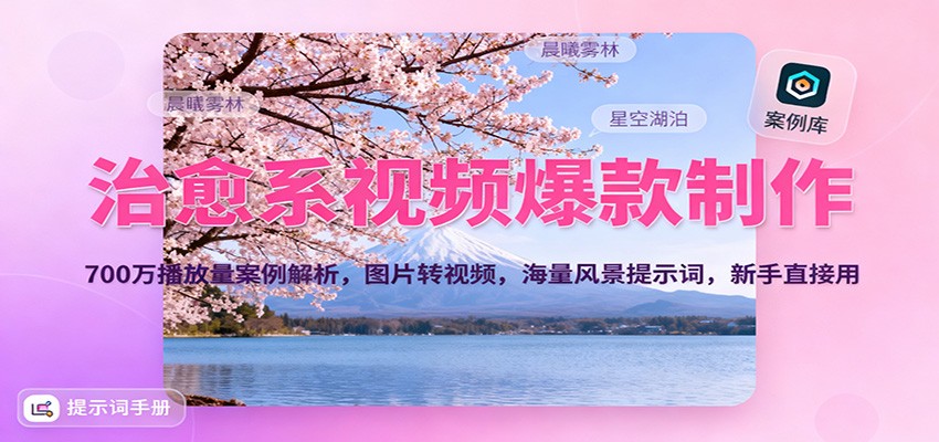 治愈系视频爆款制作，700万播放量案例解析，图片转视频，海量风景提示词，新手直接用| 副业网