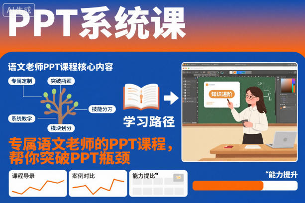 PPT系统课，专属语文老师的PPT课程，帮你突破PPT瓶颈| 副业网