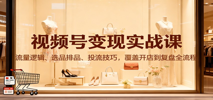 视频号变现实战课：流量逻辑、选品排品、投流技巧，覆盖开店到复盘全流程| 副业网