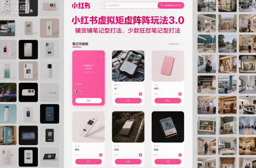 小红书虚拟矩阵玩法3.0，铺货铺笔记型打法，少款狂怼笔记型打法| 副业网