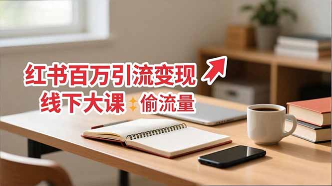 小红书百万引流变现-11月线下大课：分享从0到百万引流路径，手把手教偷流量、拿结果| 副业网