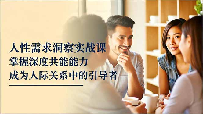 人性需求洞察实战课，掌握深度共感能力，成为人际关系中的引导者| 副业网
