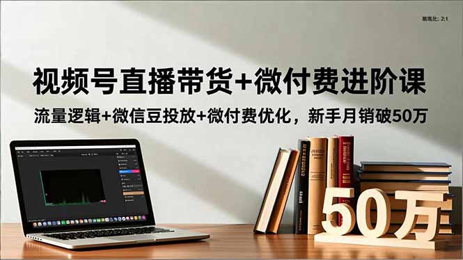 视频号直播带货+微付费进阶课：流量逻辑+微信豆投放+微付费优化，新手月销破50万| 副业网