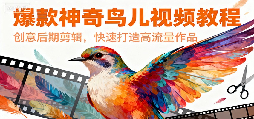 爆款神奇鸟儿视频教程，创意后期剪辑，快速打造高流量作品| 副业网