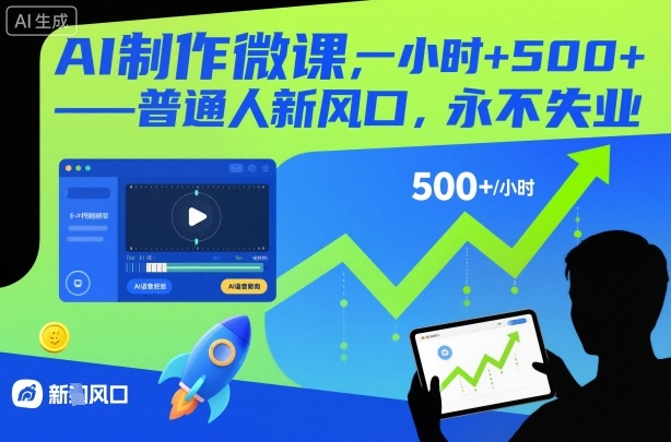 AI制作微课，一小时5张+，普通人新风口，永不失业| 网创圈