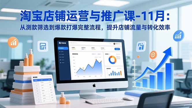 淘宝店铺运营与推广课-11月：从测款筛选到爆款打爆完整流程，提升店铺流量与转化效率| 副业网