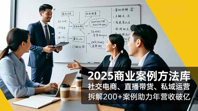 2025商业案例方法库，社交电商、直播带货、私域运营，拆解200+案例助力年营收破亿| 副业网