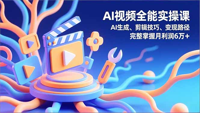 AI视频全能实操课，AI生成、剪辑技巧、变现路径，完整掌握月利润6万+| 网创圈