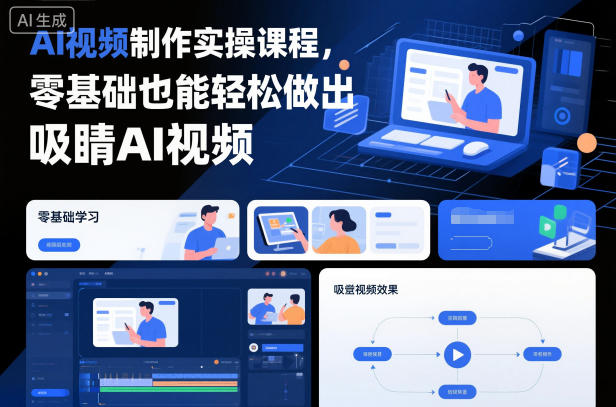 AI视频制作实操课程，零基础也能轻松做出吸睛AI视频| 网创圈