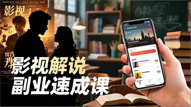 Tk影视解说副业速成课，软件安装、全流程实操、爆款预设，新手两周变现| 副业网