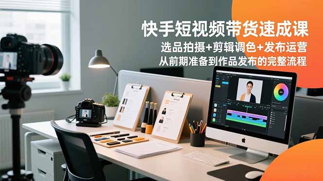 快手短视频带货速成课，选品拍摄+剪辑调色+发布运营，从前期准备到作品发布的完整流程| 副业网