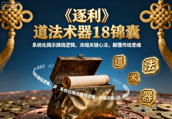 《逐利》道法术器18锦囊，系统化揭示搞钱逻辑，浓缩关键心法，颠覆传统思维(更新)| 副业网