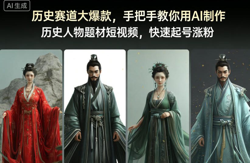历史赛道大爆款，手把手教你用AI制作历史人物题材短视频，快速起号涨粉| 副业网