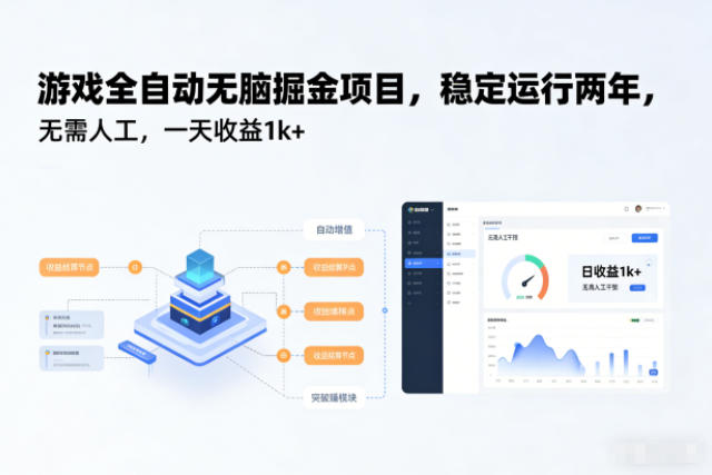 游戏全自动无脑掘金项目，稳定运行两年，无需人工，一天收益1k+【揭秘】| 副业网