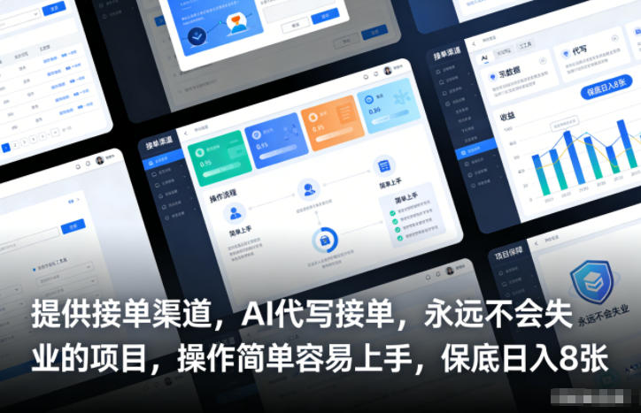 提供接单渠道，AI代写接单，永远不会失业的项目，操作简单容易上手，保底日入8张【揭秘】| 网创圈