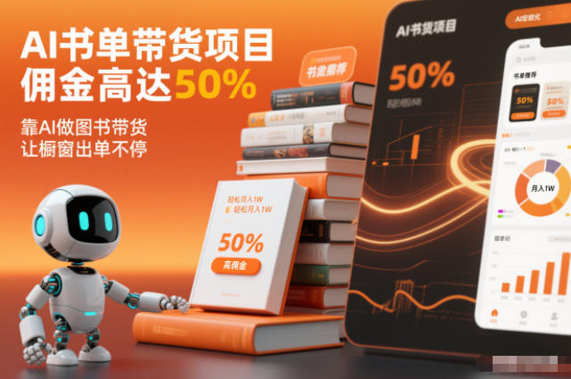 AI书单带货项目，佣金高达50%，靠AI做图书带货，让橱窗出单不停，轻松月入1W| 网创圈
