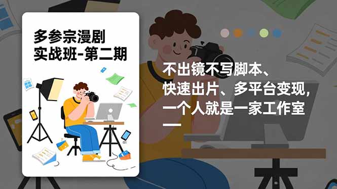 多参 宗漫剧实操班2.0-更新，不出镜不写脚本、快速出片、多平台变现，一个人就是一家工作室| 网创圈