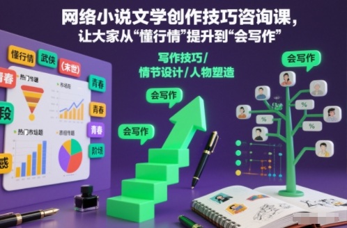 网络小说文学创作技巧咨询课，让大家从“懂行情”提升到”会写作”的高度| 副业网
