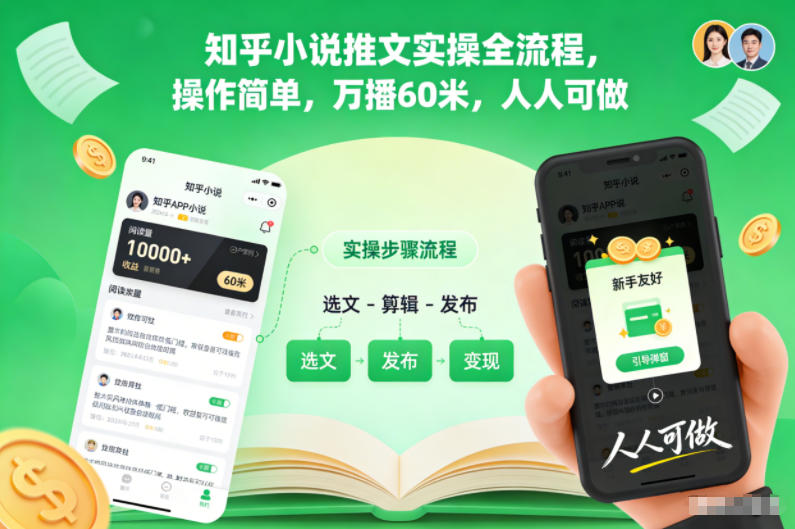 知乎小说推文实操全流程，操作简单，万播60米，人人可做| 副业网