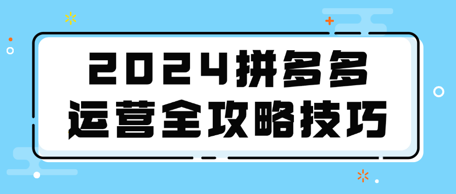 2024拼多多运营全攻略技巧| 网创圈
