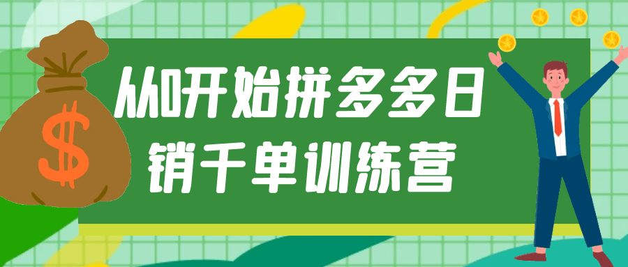 从0开始拼多多日销千单训练营| 网创圈
