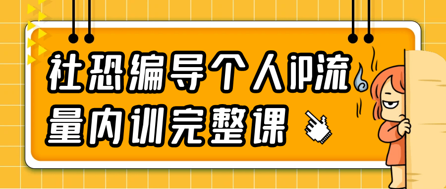 社恐编导个人iP流量内训完整课| 网创圈