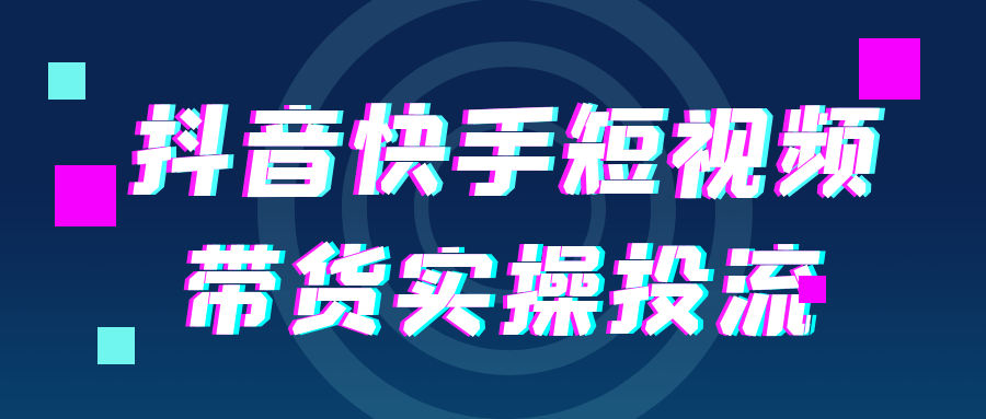 抖音快手短视频带货实操投流| 副业网