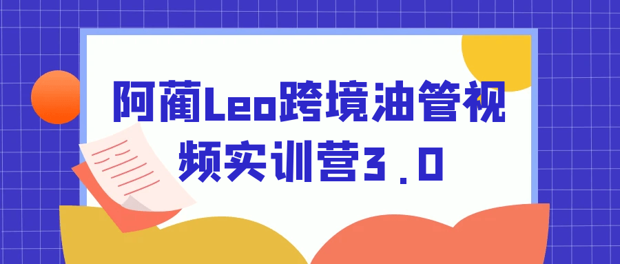 阿蔺Leo跨境油管视频实训营3.0| 副业网