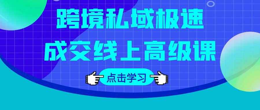 跨境私域极速成交线上高级课| 副业网