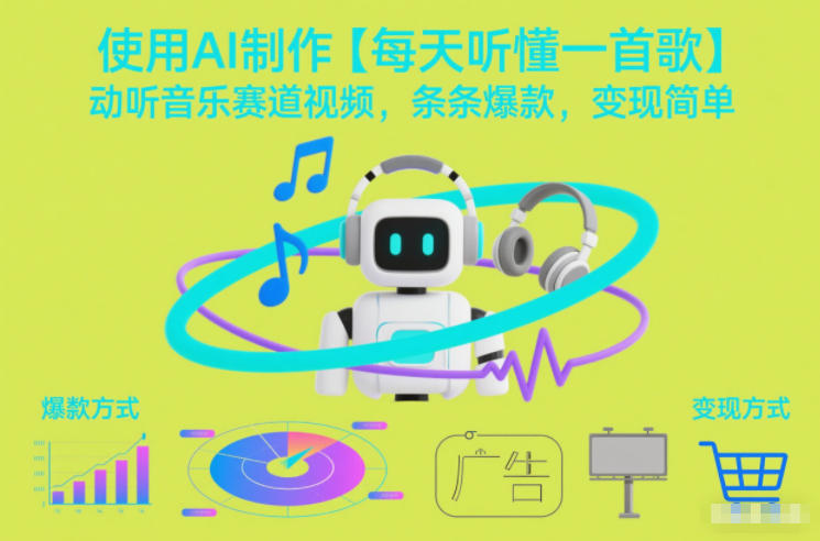 使用AI制作【每天听懂一首歌】动听音乐赛道视频，条条爆款，变现简单| 网创圈