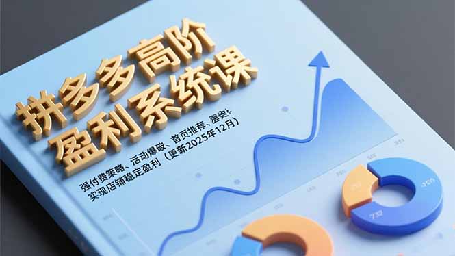 拼多多高阶盈利系统课，强付费策略、活动爆破、首页推荐，实现店铺稳定盈利(更新12月| 副业网