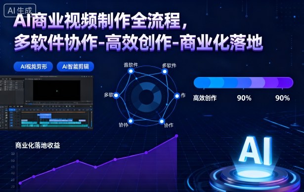 AI商业视频制作全流程2期，多软件协作-高效创作-商业化落地(更新)| 网创圈